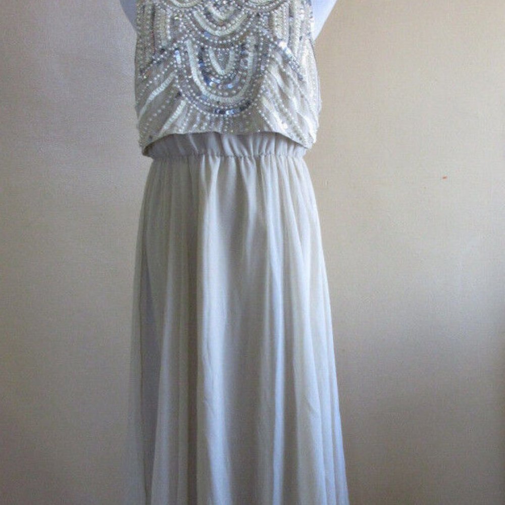 ASOS Maternity Formal Dress Chiffon Beaded - Picture 3 of 3